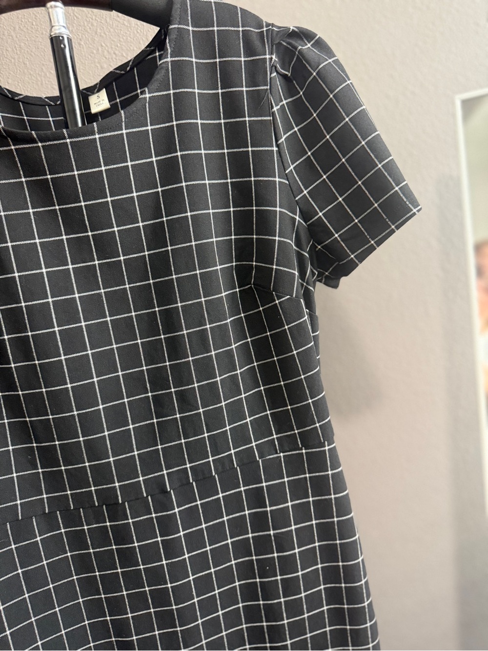 Tacera Black Grid Midi Dress - Picture 3 of 4